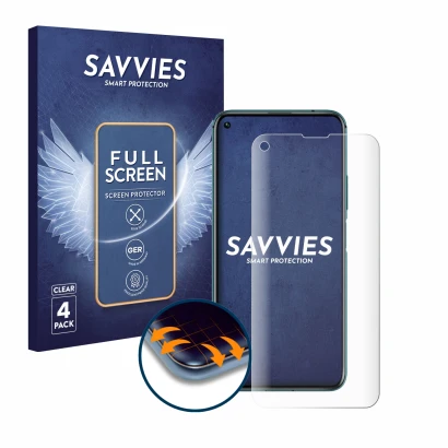 Parte frontale di una confezione del prodotto con il logo del marchio Savvies. Accanto è raffigurato il dispositivo Honor 20 P