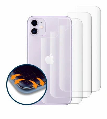 Immagine del dispositivo Apple iPhone 11 (Posteriore) con un'ampia varietà di protezioni per lo schermo.