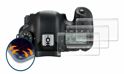 Immagine del dispositivo Canon EOS 6D (display a spalla) con un'ampia varietà di protezioni per lo schermo.