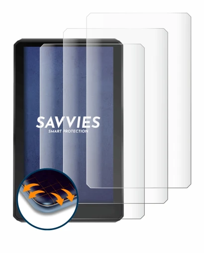 Immagine del dispositivo Garmin zumo XT con un'ampia varietà di protezioni per lo schermo.