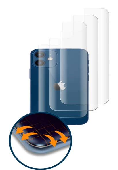 Immagine del dispositivo Apple iPhone 12 (Posteriore) con un'ampia varietà di protezioni per lo schermo.