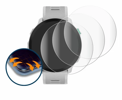 Immagine del dispositivo Garmin Forerunner 55 con un'ampia varietà di protezioni per lo schermo.