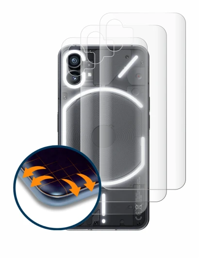 Immagine del dispositivo Nothing Phone (1) (Posteriore) con un'ampia varietà di protezioni per lo schermo.