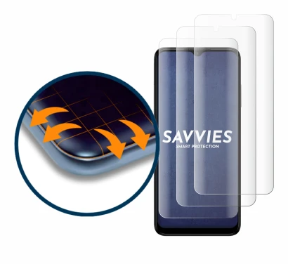 Immagine del dispositivo Nokia G22 con un'ampia varietà di protezioni per lo schermo.