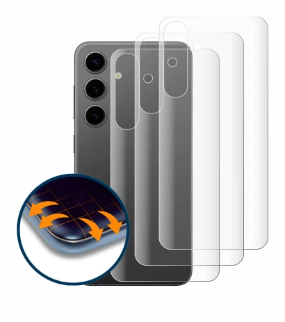 Immagine del dispositivo Samsung Galaxy S24 Plus (Posteriore) con un'ampia varietà di protezioni per lo schermo.