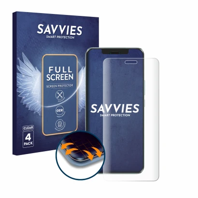 Parte frontale di una confezione del prodotto con il logo del marchio Savvies. Accanto è raffigurato il dispositivo Honor Magi