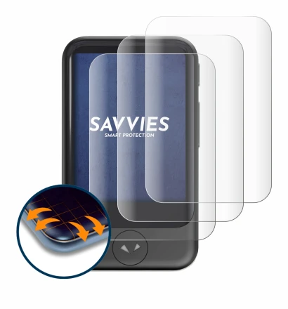 Immagine del dispositivo Pocketalk S con un'ampia varietà di protezioni per lo schermo.