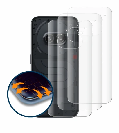 Immagine del dispositivo Nothing Phone (2a) (Posteriore) con un'ampia varietà di protezioni per lo schermo.