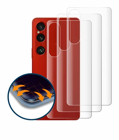 Immagine del dispositivo Sony Xperia 1 VI (Posteriore) con un'ampia varietà di protezioni per lo schermo.