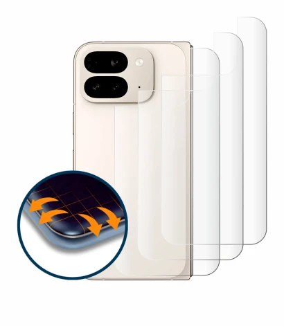 Immagine del dispositivo Google Pixel 9 Pro Fold (Posteriore) con un'ampia varietà di protezioni per lo schermo.
