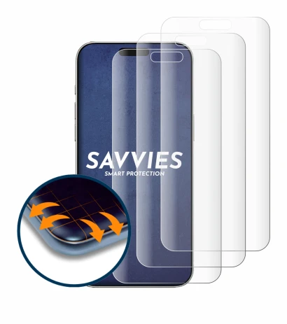 Immagine del dispositivo Apple iPhone 16 Pro Max con un'ampia varietà di protezioni per lo schermo.