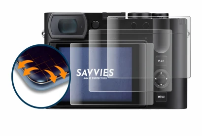 Immagine del dispositivo Leica Q3 43 con un'ampia varietà di protezioni per lo schermo.