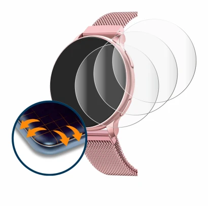 Immagine del dispositivo Banlvs Smartwatch 1.27" con un'ampia varietà di protezioni per lo schermo.