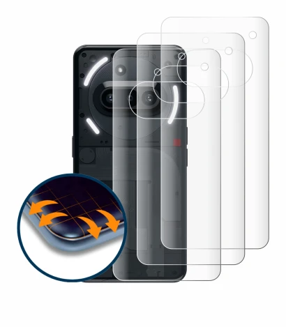 Immagine del dispositivo Nothing Phone (3a) (Posteriore) con un'ampia varietà di protezioni per lo schermo.