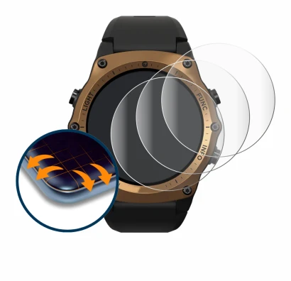 Immagine del dispositivo Shearwater Teric dive computer con un'ampia varietà di protezioni per lo schermo.