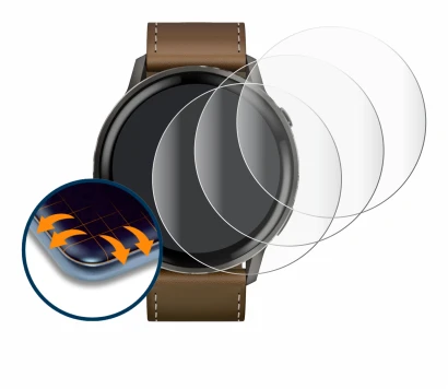 Immagine del dispositivo Garmin Venu 4 (45 mm) con un'ampia varietà di protezioni per lo schermo.