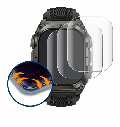 Immagine del dispositivo Kospet Tank M4 con un'ampia varietà di protezioni per lo schermo.