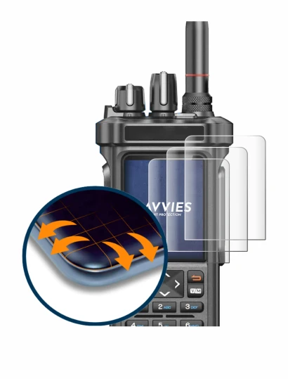 Immagine del dispositivo Radtel RT-950 Pro con un'ampia varietà di protezioni per lo schermo.