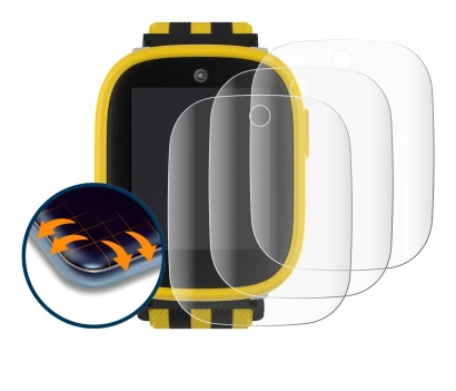 Immagine del dispositivo Xplora X6 Play BVB-Edition con un'ampia varietà di protezioni per lo schermo.