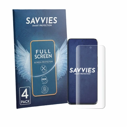 Parte frontale di una confezione del prodotto con il logo del marchio Savvies. Accanto è raffigurato il dispositivo Honor 100 