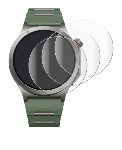 Immagine del dispositivo OnePlus Watch 4 con un'ampia varietà di protezioni per lo schermo.