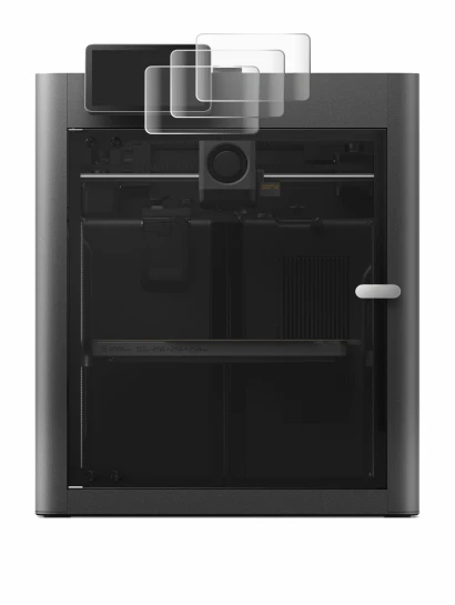 Immagine del dispositivo Bambu Lab X2D con un'ampia varietà di protezioni per lo schermo.