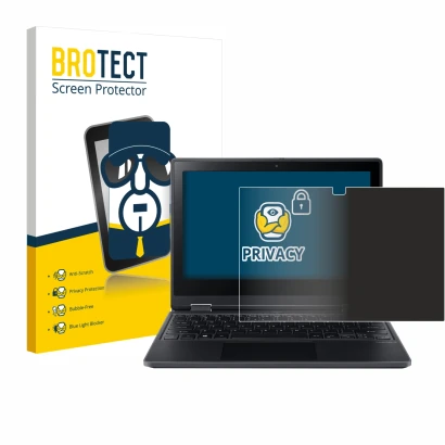 Parte frontale di una confezione del prodotto con il logo del marchio BROTECT. Accanto è raffigurato il dispositivo Acer Trave