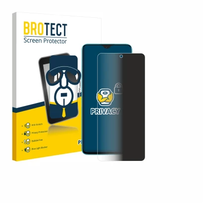 Parte frontale di una confezione del prodotto con il logo del marchio BROTECT. Accanto è raffigurato il dispositivo Honor 90 L