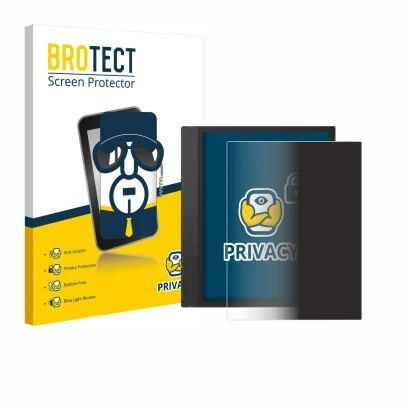 Parte frontale di una confezione del prodotto con il logo del marchio BROTECT. Accanto è raffigurato il dispositivo Boox Note 