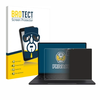 Parte frontale di una confezione del prodotto con il logo del marchio BROTECT. Accanto è raffigurato il dispositivo ASUS ProAr