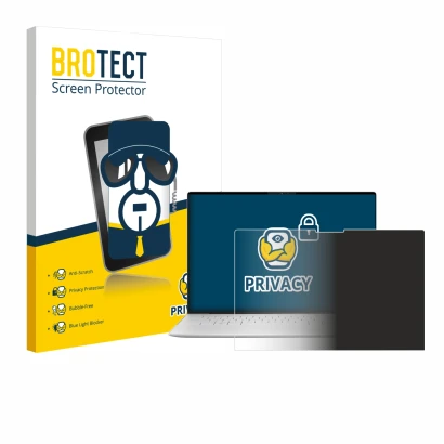 Parte frontale di una confezione del prodotto con il logo del marchio BROTECT. Accanto è raffigurato il dispositivo Dell XPS 1