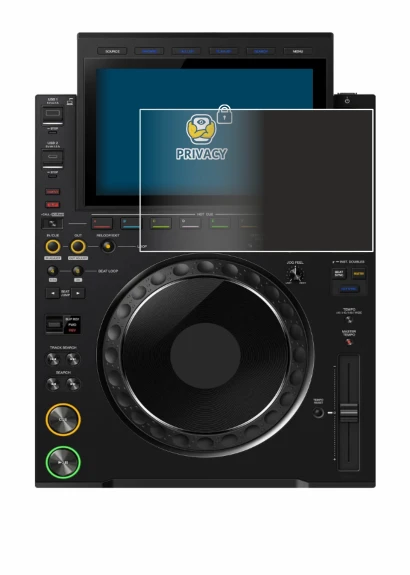 Immagine del dispositivo Pioneer CDJ 3000X con un'ampia varietà di protezioni per lo schermo.