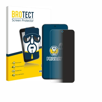 Parte frontale di una confezione del prodotto con il logo del marchio BROTECT. Accanto è raffigurato il dispositivo Xiaomi Red