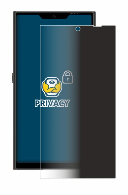 Immagine del dispositivo Jolla Phone con un'ampia varietà di protezioni per lo schermo.