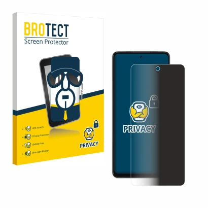 Parte frontale di una confezione del prodotto con il logo del marchio BROTECT. Accanto è raffigurato il dispositivo Oppo A5x c