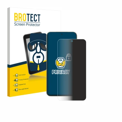 Parte frontale di una confezione del prodotto con il logo del marchio BROTECT. Accanto è raffigurato il dispositivo OnePlus 13