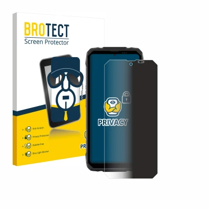 Parte frontale di una confezione del prodotto con il logo del marchio BROTECT. Accanto è raffigurato il dispositivo Blackview