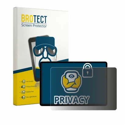 Parte frontale di una confezione del prodotto con il logo del marchio BROTECT. Accanto è raffigurato il dispositivo Teclast P5