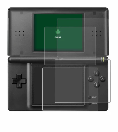 Immagine del dispositivo Nintendo DS LITE con un'ampia varietà di protezioni per lo schermo.