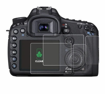Immagine del dispositivo Canon EOS 7D con un'ampia varietà di protezioni per lo schermo.