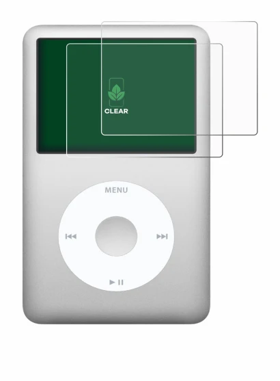 Immagine del dispositivo Apple iPod classic 160 GB (7a Gen.) con un'ampia varietà di protezioni per lo schermo.