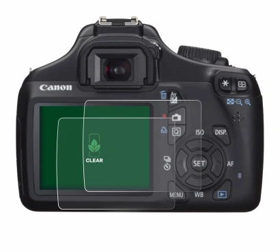 Immagine del dispositivo Canon EOS 1100D con un'ampia varietà di protezioni per lo schermo.
