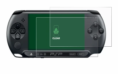 Immagine del dispositivo Sony PSP Street E1004 con un'ampia varietà di protezioni per lo schermo.
