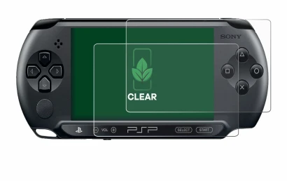 Immagine del dispositivo Sony PSP 1004 con un'ampia varietà di protezioni per lo schermo.