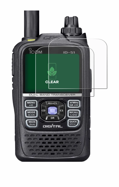 Immagine del dispositivo Icom ID-51 con un'ampia varietà di protezioni per lo schermo.