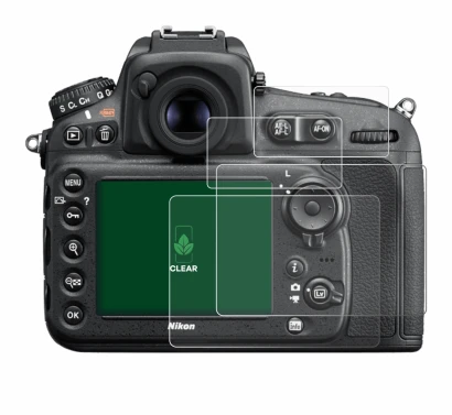 Immagine del dispositivo Nikon D810 con un'ampia varietà di protezioni per lo schermo.