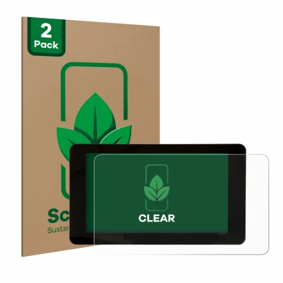 Parte frontale di una confezione del prodotto con il logo del marchio ScreenLeaf. Accanto è raffigurato il dispositivo Raspber
