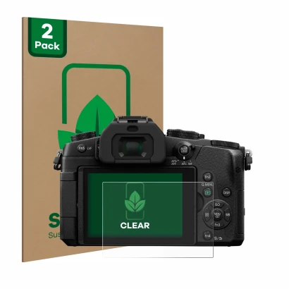 Parte frontale di una confezione del prodotto con il logo del marchio ScreenLeaf. Accanto è raffigurato il dispositivo Panason