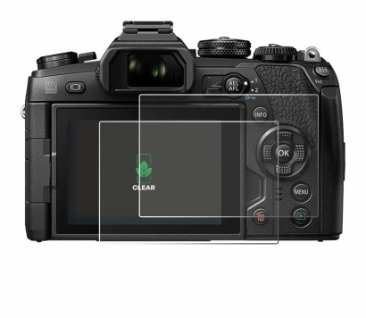 Immagine del dispositivo Olympus OM-D E-M1 Mark II con un'ampia varietà di protezioni per lo schermo.