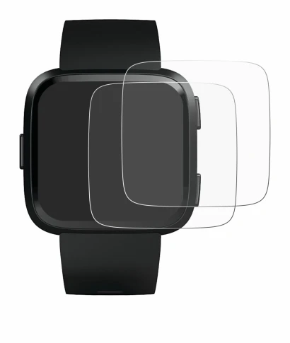 Immagine del dispositivo Fitbit Versa con un'ampia varietà di protezioni per lo schermo.
